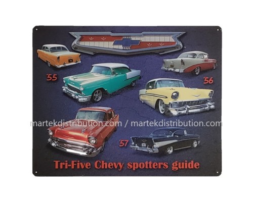 Enseigne Chevy en Métal 1955, 56 et 57